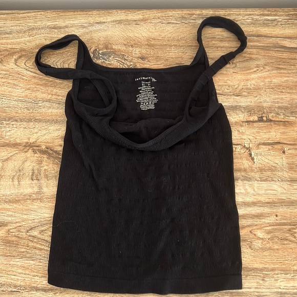 NWOT Free People Square Neck Black Tank Top - Picture 2 of 5
